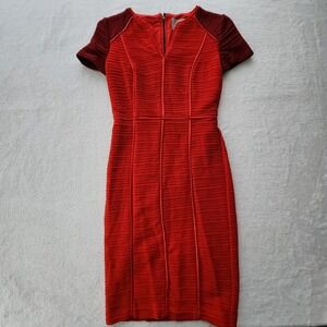 Anthropologie Maeve Eunoia Pencil Dress Womens Size 00P Red Bodycon Sexy Holiday